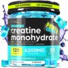 Creatine Monohydrate Gummies Complex 6200mg for Men & Women - 120 Gummies Advanced Formula W/L-Taurine + Vitamin B12 for Muscle Strength, Muscle Builder, Energy Boost,...