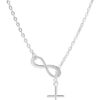 Cross Necklaces Silver Gold Layered Cross Pendant Necklace Stainless Steel Cross Pendant Chain for Men Boys Women 16-26 Inches