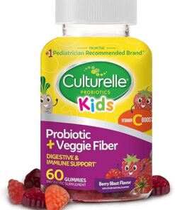 Culturelle Daily Probiotic for Kids + Veggie Fiber Gummies (Ages 3+) - 60 Count - Digestive Health & Immune Support – Berry Flavor with a Vitamin C Boost