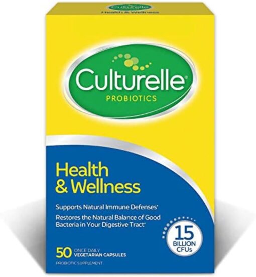 Culturelle Health & Wellness Daily Probiotic Supplement For Men & Women, Helps Support Your Immune System, Occasional Diarrhea, Gas & Bloating, 15 Billion CFUs, Non-GMO, 50 Count