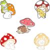 Cute Cartoon Animal Enamel Pins Set Lovely Cat Frog Brooch Lapel Pin for Women Girls Mushroom Hedgehog Fox Bear Brooch Pins for Backpacks Clothing Bags