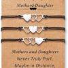 Desimtion Mother Daughter Bracelets Set for 2,3,4,5,6 Mothers Day Gifts for Mom from Daughter Mommy and Me Matching Heart Wish Bracelets