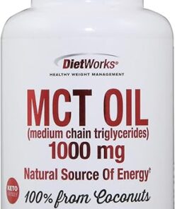 DietWorks Mct Oil Softgels, Supports Fat Burning, Boost Metabolism, Natural Source of Energy, Promotes Weight Loss, Keto and Paleo Friendly, 90 Count