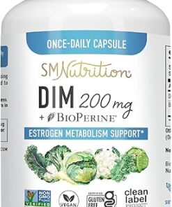 DIM Supplement 200 mg | Estrogen Balance for Women & Men | Hormone Balance, Hormonal Acne Support, Menopause Support, Antioxidant Support | Clean Label Project Certified, Vegan,...