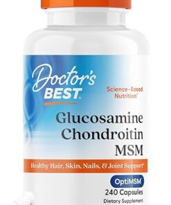 Doctor's Best Glucosamine Chondroitin Msm with OptiMSM Capsules, Supports Healthy Joint Structure, Function & Comfort, Non-GMO, Gluten Free, Soy Free, 240 Count (Pack of 1)