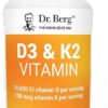 Dr. Berg Vitamin D3 K2 w/MCT Powder - Includes 10,000 IU of Vitamin D3, 100 mcg MK7 Vitamin K2, Purified Bile Salts, Zinc & Magnesium for Ultimate Absorption - K2 D3 Vitamin...