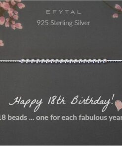 EFYTAL 18th Birthday Gifts for Girls, 925 Sterling Silver Bracelet, 18th Birthday Decorations for Girls, 18 Year Old Girl Birthday Gifts, Gifts for 18 Year Old Girl, 18 Birthday...