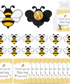 Employee Appreciation Gift Team Gift for Coworker Bee Lapel Pin Bee Badge Organza Bag Cards Thank You Gifts