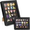 Enamel Pin Display Frame, 7x9 Shadow Box for Wall and Tabletop Display, Pin Collection Display, Pin Holder for Disney Pins, Black