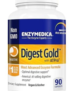 Enzymedica Digest Gold + ATPro Maximum Strength Digestive Enzymes | Prevents Bloating Gas & Indigestion, Natural Digestion Support, Multi Enzyme Amylase, Protease, Lipase &...