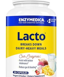 Enzymedica Lacto, Digestive Enzymes for Complete Dairy Digestion, Offers Fast-Acting Gas & Bloating Relief