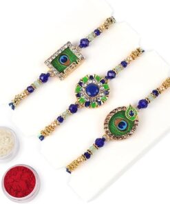 Evil Eye Design Set of 3 Rakhi For Brother Rakhi Thread, Rakhi for Sister, Raksha Bandha Gift for Your Brother, Rakhi Bracelet For Loving Sibling, Father, Bhabhi, Bhaiya