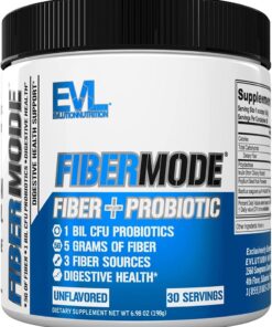 Evlution Nutrition FiberMode - Fiber + Probiotic Powder - Digestive Health & Immune Support - 1bil CFU Probiotics + 5g Fiber - Gluten Free & Vegan - Unflavored - Dietary...