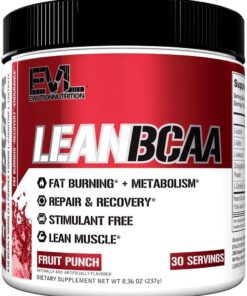 Evlution Stimulant Free Lean BCAA Powder Nutrition BCAAs Amino Acids Powder with CLA Carnitine and 2:1:1 Branched Chain Amino Acids Supports Muscle Recovery Fat Burn and...