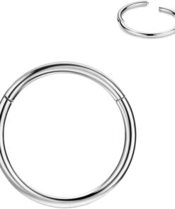 FANSING Men Women 316L Surgical Steel Hinged Nose Rings Hoop for Nostril Septum Cartilage Helix Daith Tragus Rook Conch Lip Ear Lobe Piercings