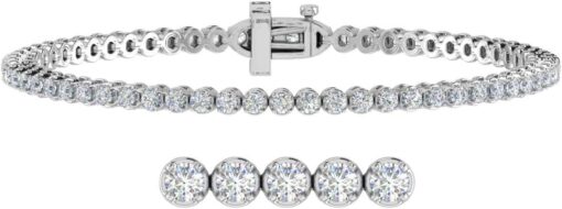 FINEROCK 1 to 6 Carat Diamond Tennis Bracelet in 10K Gold (7 Inch)