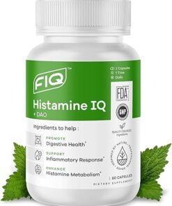 FIQ - Histamine IQ: Diamine Oxidase Supplement - DAO Supplements Histamine Blocker - Histamine & Immune Support - 60 Capsules