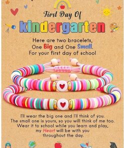 First Day of Kindergarten Bracelet, Back to School Gifts Bracelet for Kids - Mommy and Me Bracelets, Back To School Supplies Adjustable Bracelets for Mom Daughter Son Girls Boys