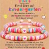 First Day of School Mother Daughter Bracelets Set, Back to School Gifts Kindergarten Preschool Bracelet, Adjustable Heart Mommy and Me Bracelets for Mother Daughter Girls