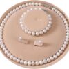 Freshwater Cultured Pearl Necklace Set Includes Stunning Bracelet and Stud Earrings Jewelry Set for Women