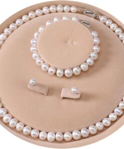 Freshwater Cultured Pearl Necklace Set Includes Stunning Bracelet and Stud Earrings Jewelry Set for Women