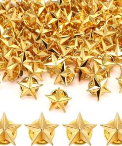 Fumete 100 Pcs Star Pins Bulk Star Badge Lapel Pins Star Brooches for Labor Day Veterans Day Memorial Day Party Costume Decor