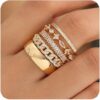 FUNEIA Stackable Gold Rings for Women Non Tarnish Trendy Dainty 14K Gold Plated Stacking Cubic Zirconia Thumb Ring Set Pack Statement Chunky Band Rings Promise Engagement Rings...