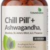 Futurebiotics Chill Pill + Ashwagandha, Rhodiola, St. John’s Wort, & L-Theanine 2000 MG per Serving - Non-GMO, 120 Vegetarian Tablets