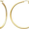 Gacimy Gold Hoop Earrings for Women 14K Real Gold Plated Hoops with 925 Sterling Silver Post