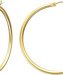 Gacimy Gold Hoop Earrings for Women 14K Real Gold Plated Hoops with 925 Sterling Silver Post