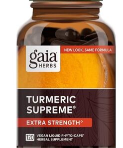 Gaia Herbs Turmeric Supreme Extra Strength - Helps Reduce Occasional Swelling from Normal Wear & Tear - with Turmeric Curcumin & Black Pepper-120 Vegan Liquid Phyto-Capsules(Up...