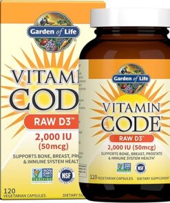 Garden Of Life D3 - Vitamin Code Whole Food Raw D3 Vitamin Supplement, 2000 Iu, Dairy and Gluten Free, Vegetarian, 120 Capsules D3 with Organic Green Cracked Wall Chlorella Plus...