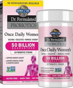 Garden of Life Once Daily Dr. Formulated Probiotics for Women 50 Billion CFU 16 Probiotic Strains with Organic Prebiotics for Digestive, Vaginal & Immune Health, Dairy Free,...