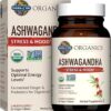 Garden of Life Organics Ashwagandha Stress, Mood & Energy Support Supplement with Probiotics & Ginger Root for Digestion - Vegan, Gluten Free, Non GMO – 2 Month Supply, 60 Tablets