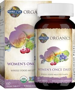 Garden of Life Organics Multivitamin for Women - Women's Once Daily Multi - 60 Tablets, Whole Food Multi with Iron, Biotin, Vegan Organic Vitamin for Women's Health, Energy Hair...