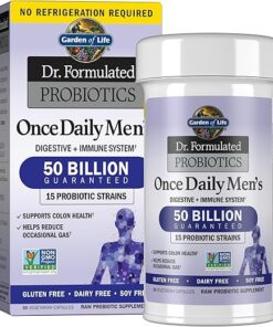 Garden of Life Probiotics for Men Dr Formulated 50 Billion CFU 15 Probiotics + Organic Prebiotic Fiber for Digestive, Colon & Immune Support, Daily Gas Relief, Dairy Free, Shelf...