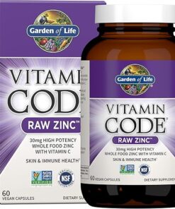 Garden of Life Zinc Supplements 30mg High Potency Raw Zinc and Vitamin C Multimineral Supplement, Vitamin Code Vitamins Trace Minerals & Probiotics for Skin Health & Immune...