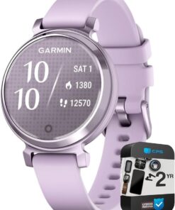 Garmin 010-02839-01 Lily 2 Smartwatch Metallic Lilac with Lilac Silicone Band Bundle with 2 YR CPS Enhanced Protection Pack