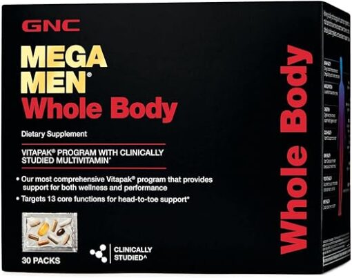 GNC Mega Men Whole Body Vitapak | Supports Wellness and Performance | 30 Count