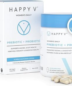 Happy v Dr. Formulated Vaginal Probiotics for Women, Clinically Proven Womens Probiotic for Vaginal Health & pH Balance Complex, Natural BV Treatment & Yeast Infection...