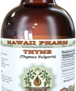 Hawaii Pharm Thyme Alcohol-FREE Liquid Extract, Organic Thyme (Thymus Vulgaris) Dried Leaf Glycerite Natural Herbal Supplement, USA 2 fl.oz