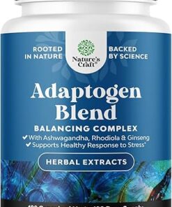 Herbal Adaptogen Mood Support Supplement - Calming Adaptogens Supplement for Stress & Cortisol Management with Ashwagandha Rhodiola Rosea & Maca Root - Vegan Non GMO & Daytime...