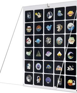 HIIMIEI Clear Acrylic Pin Collection Display Organizer, Dust-Free Table Top & Wall Pin Display Holder Board for Enamel Pin, Jewelry Pins, Pin Gift, Pin Enthusiast, Pokemon...