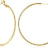 Hoop Earrings for Women 14K Real Gold Plated, 925 Sterling Silver Post Gold hoops for Women