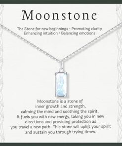 HOPE LOVE SHINE New Beginnings Rainbow Moonstone Sterling Silver Necklace for Women