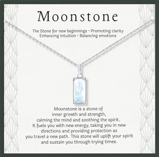 HOPE LOVE SHINE New Beginnings Rainbow Moonstone Sterling Silver Necklace for Women