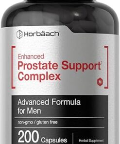 Horbäach Enhanced Prostate Supplement for Men | 200 Capsules | Prostate Herbal Complex | Non-GMO, Gluten Free