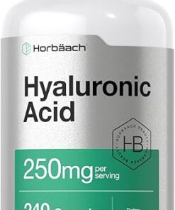 Horbäach Hyaluronic Acid Capsules | 250 mg | 240 Count | Non-GMO and Gluten Free Supplement