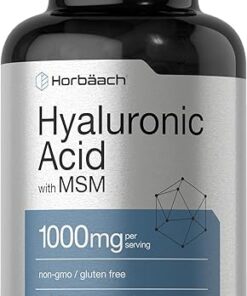 Horbäach Hyaluronic Acid with MSM | 1000 mg | 120 Capsules | Non-GMO and Gluten Free Supplement | Bioavailable Formula