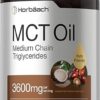 Horbäach Keto MCT Oil Capsules 3600mg | 300 Softgels | Coconut Oil Pills | Non-GMO and Gluten Free Formula | High Potency and Value Size Supplement